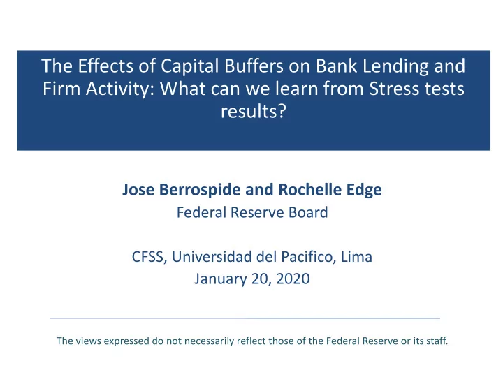 the effects of capital buffers on bank lending and firm