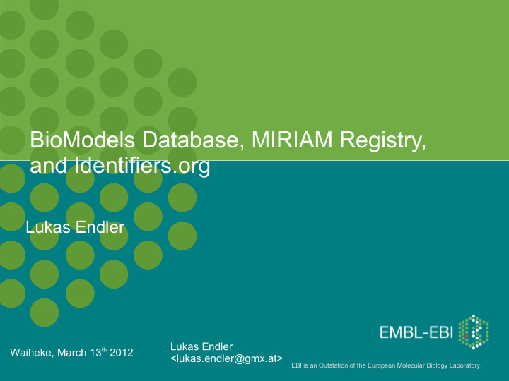 biomodels database miriam registry and identifiers org