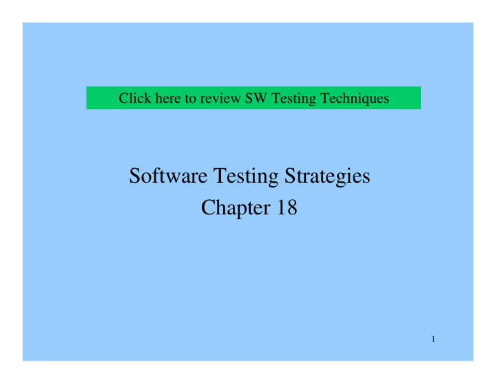 software testing strategies chapter 18