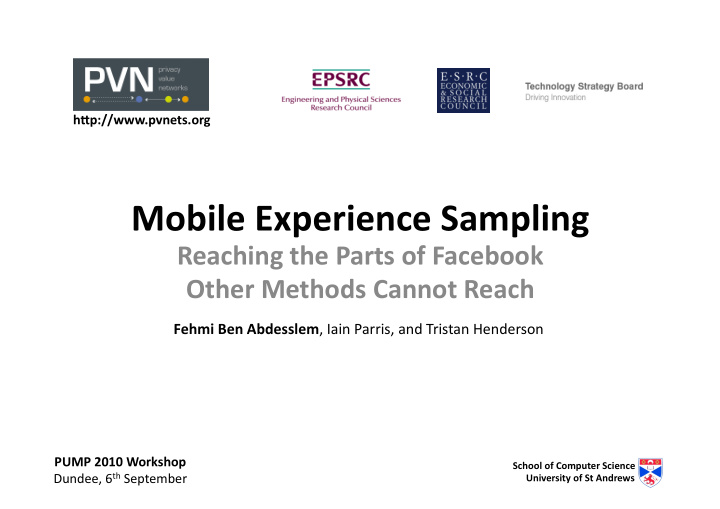 mobile experience sampling