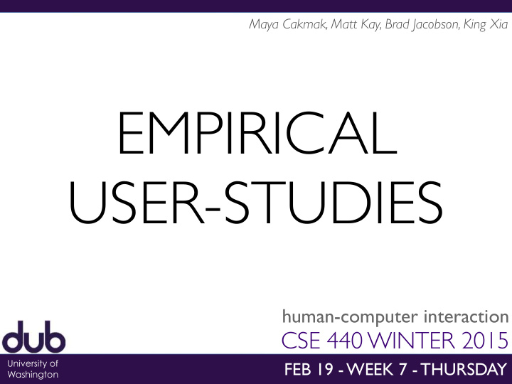 empirical user studies