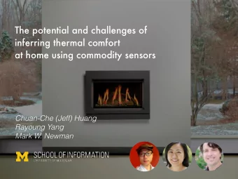 The potential and challenges of  inferring thermal comfort  at home using commodity sensors
