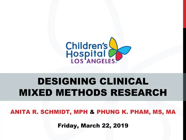 anita r schmidt mph phung k pham ms ma friday march 22