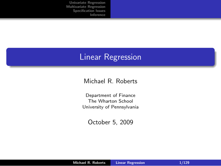 linear regression