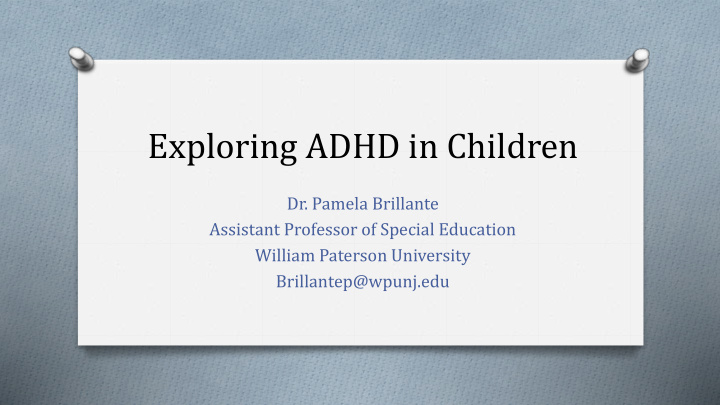 exploring adhd in children