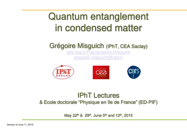 in condensed matter