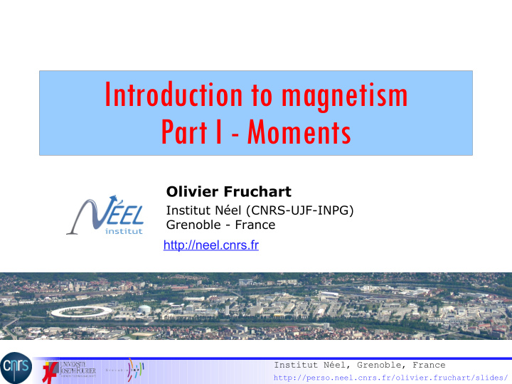introduction to magnetism part i moments