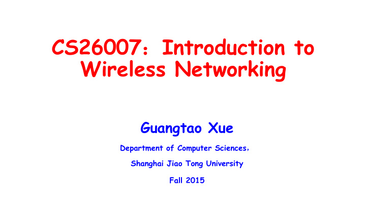 cs26007 introduction to