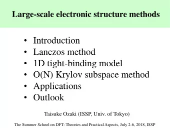 Lanczos method  1D tight-binding model  O(N) Krylov subspace method  Applications