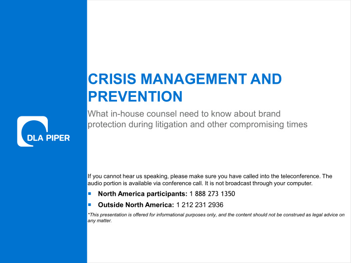 crisis management and prevention