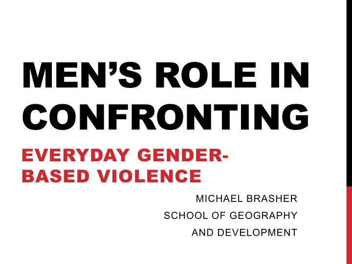 men s role in confronting