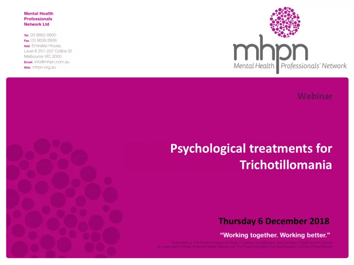 psychological treatments for