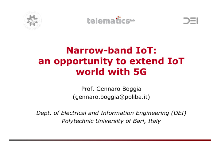 narrow band iot an opportunity to extend iot world with 5g