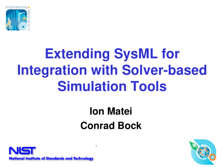extending sysml for integration with solver based