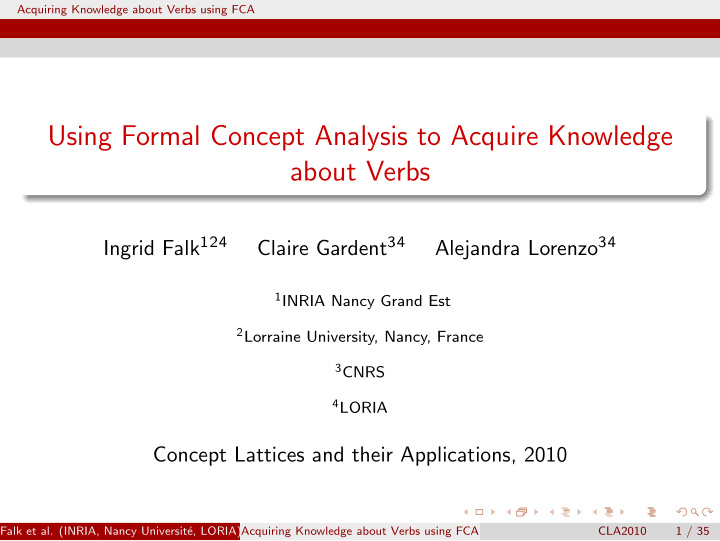 using formal concept analysis to acquire knowledge about