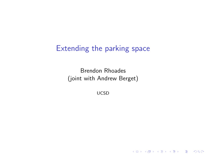 extending the parking space