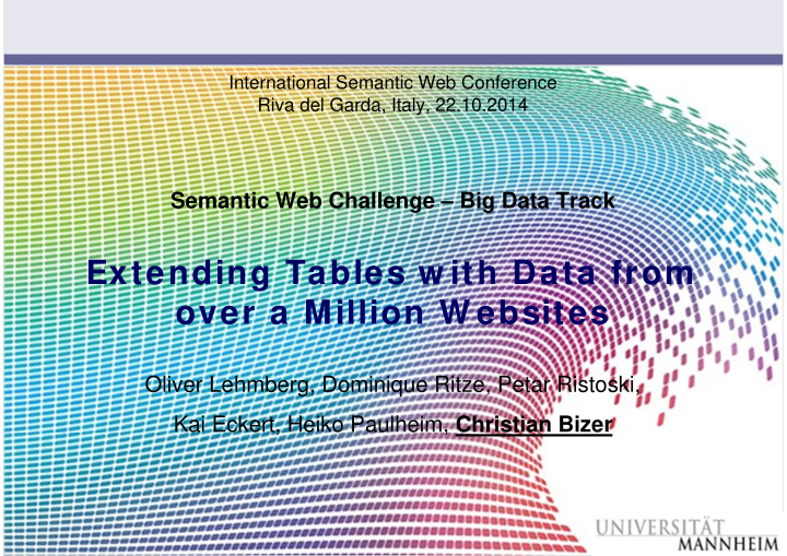extending tables w ith data from over a million w ebsites