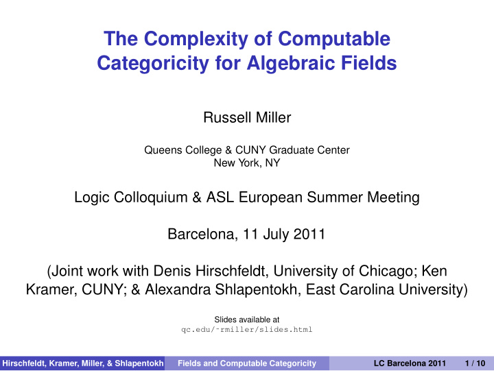 the complexity of computable categoricity for algebraic