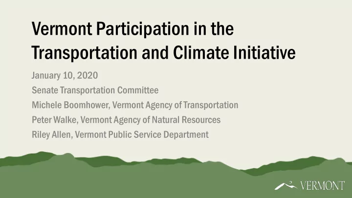 vermont participation in the
