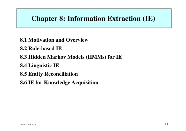 chapter 8 information extraction ie