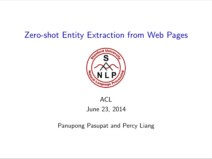 zero shot entity extraction from web pages
