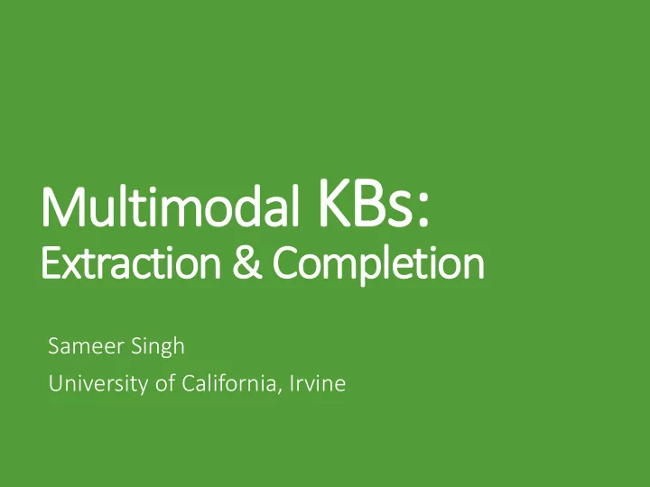 multimodal kbs
