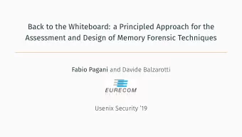 Back to the Whiteboard: a Principled Approach for the  Assessment and Design of Memory Forensic