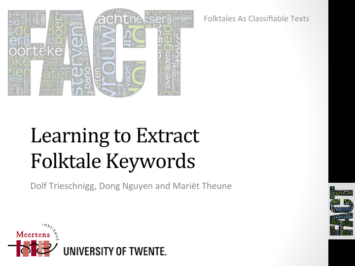 learning to extract folktale keywords