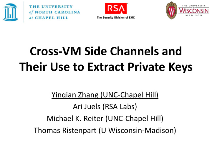 cross vm side channels and