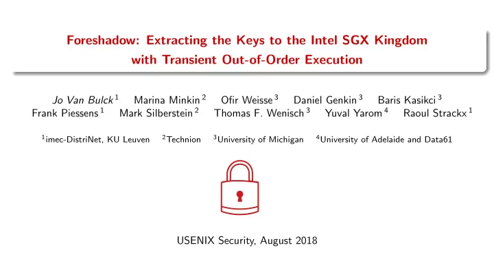 foreshadow extracting the keys to the intel sgx kingdom