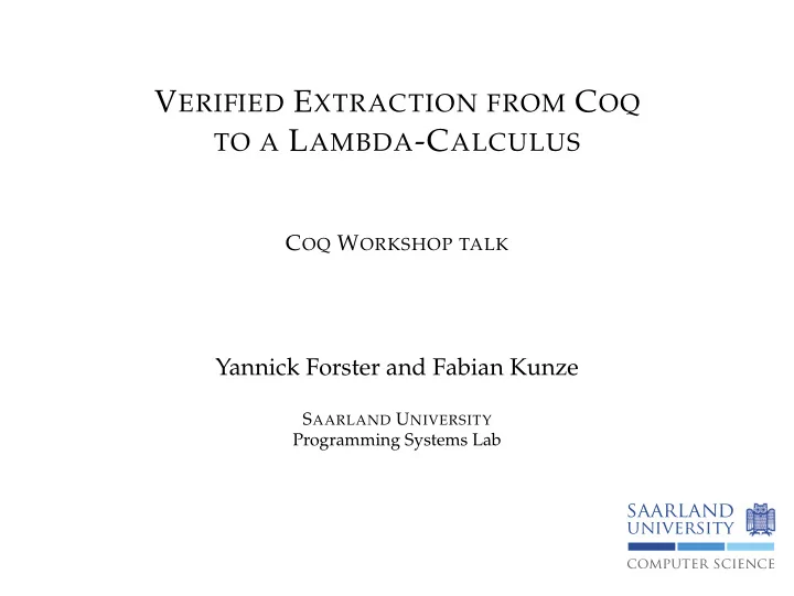 framework to extract coq terms to terms semi automatic