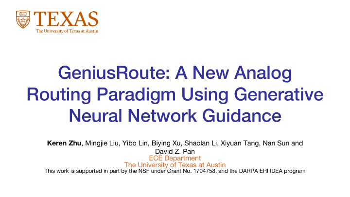 geniusroute a new analog routing paradigm using