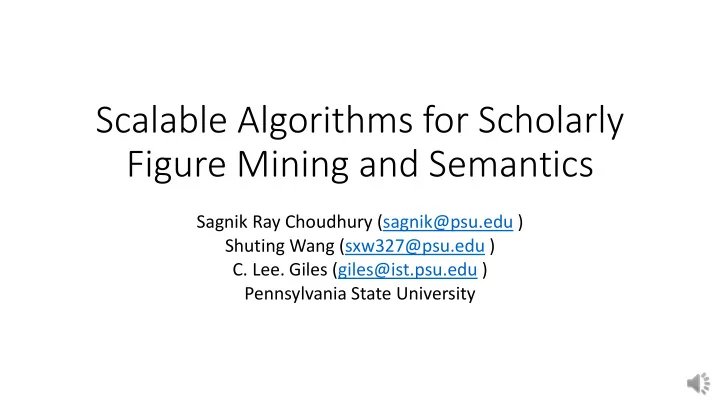 scalable algorithms for scholarly
