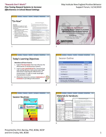 Session Outline  To  Todays Learning Ob  Objectives  Activity  Duration  Attendees will learn