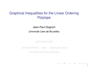 Graphical Inequalities for the Linear Ordering  Polytope  Jean-Paul Doignon  Universit Libre de