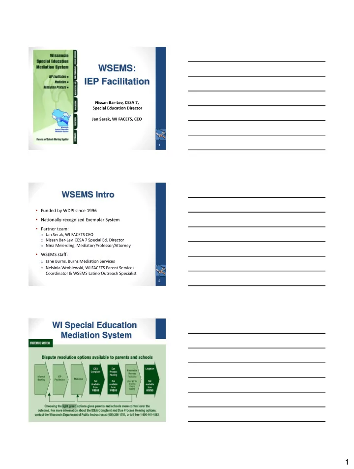 wsems iep facilitation