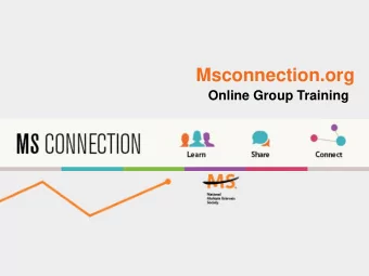 Msconnection.org  Online Group Training Todays Discussion  Setting up online groups  Why?