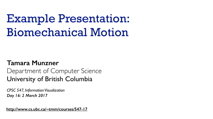 example presentation biomechanical motion