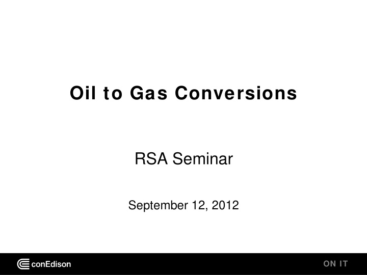 oil to gas conversions