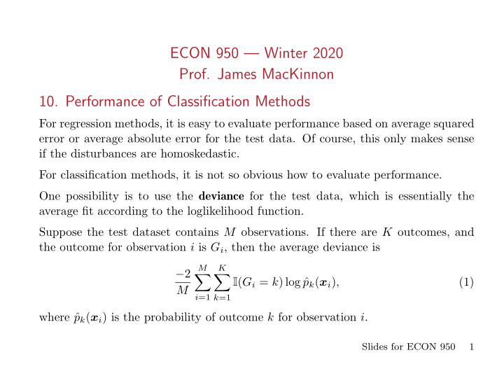 econ 950 winter 2020 prof james mackinnon 10 performance