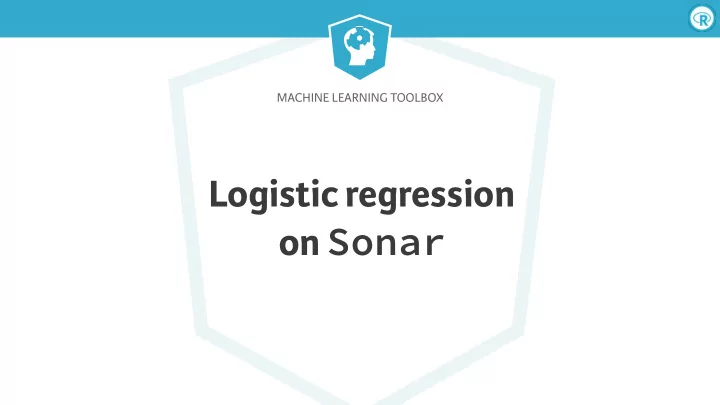 logistic regression on sonar