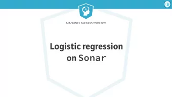 Logistic regression on Sonar  Machine Learning Toolbox  Classification models    Categorical