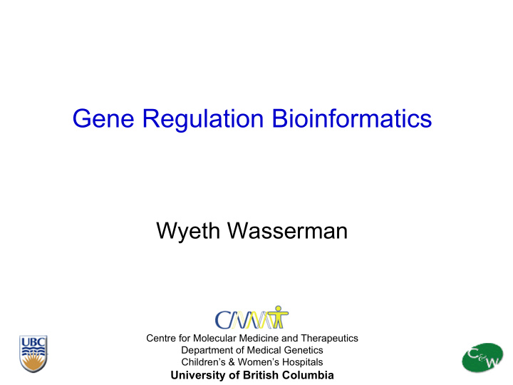gene regulation bioinformatics