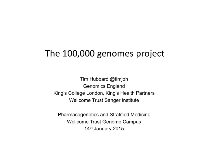 the 100 000 genomes project