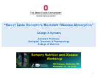 sweet taste receptors modulate glucose absorption