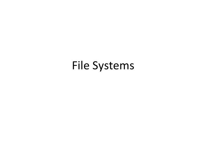 file systems main points