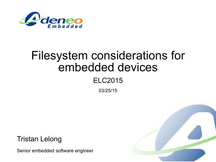 filesystem considerations for embedded devices