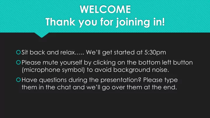 thank you for joining in