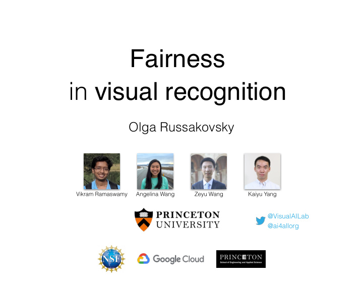 fairness in visual recognition