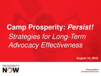 Strategies for Long-Term  Advocacy Effectiveness  August 15, 2018  Welcome  Carmen Shorter  Senior